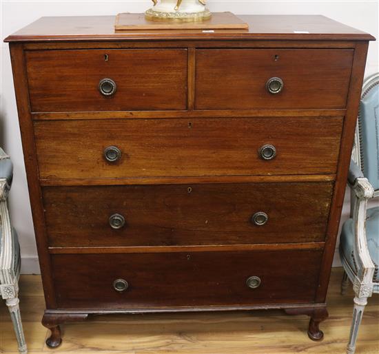 A mahogany chest of drawers, W.101cm